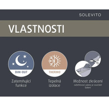 Vlastnosti produktu Solevito: funkce zatemnění, tepelná izolace, možnost zkrácení
