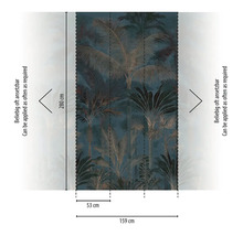 Fototapeta s motivem tropické džungle, palmy a rostliny, výška 280 centimetrů, šířka 159 centimetrů, libovolně napojitelná.