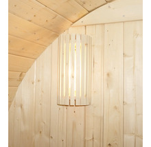 Dřevěné nástěnné svítidlo v sauně