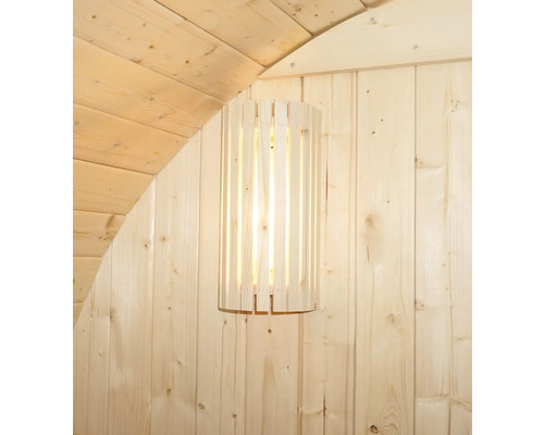 Dřevěné nástěnné svítidlo v sauně