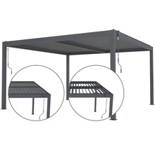 Pergola s lamelovou střechou a klikou pro nastavení lamel