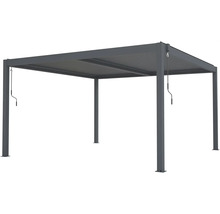 Volně stojící hliníková pergola s lamelovou střechou a klikovým mechanismem