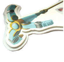 Samolepka modrého robota s ramenem podobným rybářskému prutu