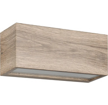 Nástěnné svítidlo barvy dřeva v obdélníkovém tvaru