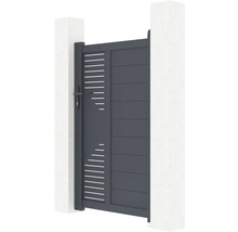 Hliníková zahradní branka s vodorovnými lamelami a výřezy