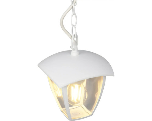 Bílé venkovní závěsné svítidlo s řetězem
