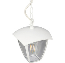 Bílé závěsné svítidlo s řetízkovým závěsem a světelným zdrojem