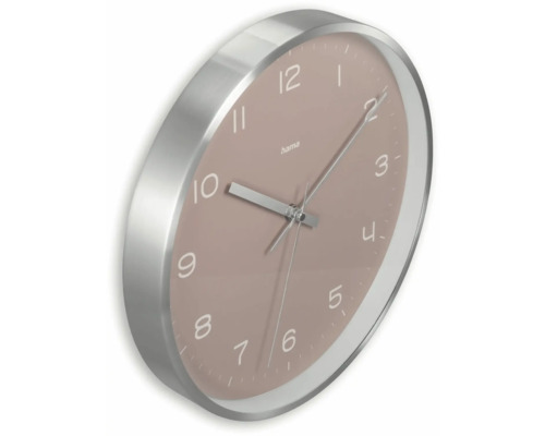 Nástěnné hodiny Hama s ciferníkem a stříbrným rámem