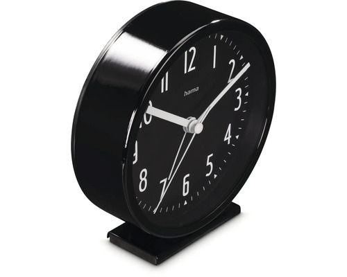 Černý budík Hama s bílými číslicemi