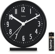 Černý budík s baterií