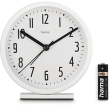Bílý budík Hama s baterií