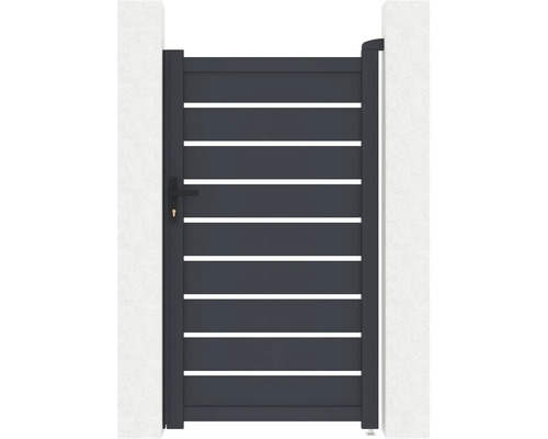 Hliníková zahradní branka s horizontálními lamelami