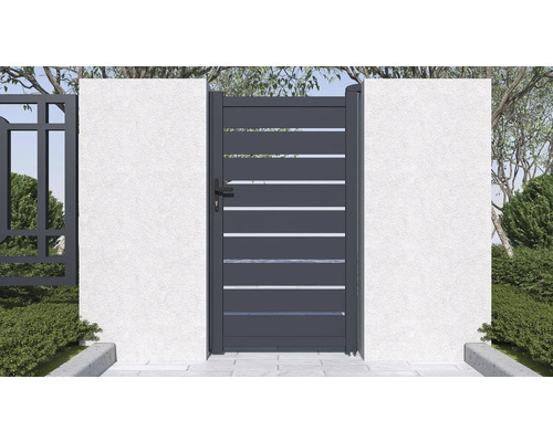 Hliníková zahradní branka s vodorovnými prvky