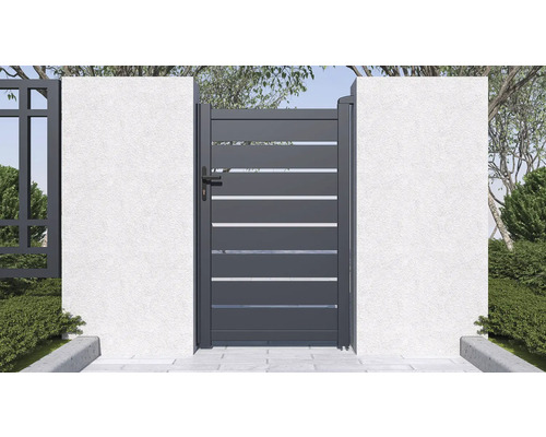 Hliníková zahradní branka s vodorovnými lamelami