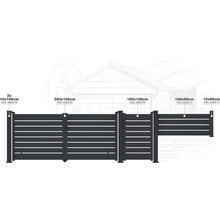 Různé prvky plotu v různých velikostech