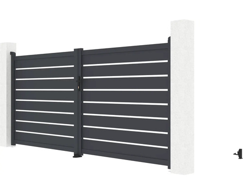 Hliníková posuvná brána s vodorovnými lamelami pro venkovní použití