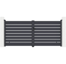 Dvojitá brána z hliníku s horizontálními lamelami pro venkovní použití