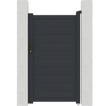 Hliníková zahradní branka mezi dvěma zdmi