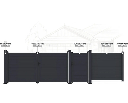 Různé plotové prvky s rozměry