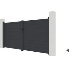 Horizontální hliníková brána mezi dvěma sloupky brány