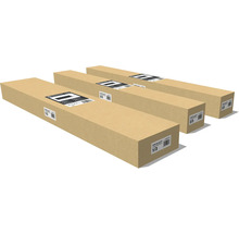 Tři kartony s posuvným dveřním kováním