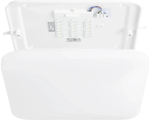 Bílé LED stropní svítidlo, otevřené, vnitřní prvky jsou viditelné