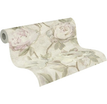 Vliesová tapeta s velkým květinovým vzorem pivoňek ve vintage stylu na roli.