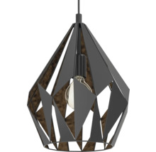 Závěsná lampa s geometrickým designem z kovu a dřeva