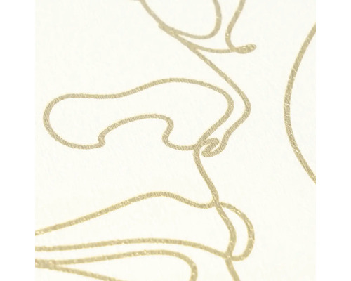 Vliesová tapeta s motivem one-line art a strukturovaným povrchem.
