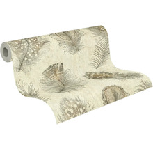 Vliesová tapeta se vzorem peří na roli