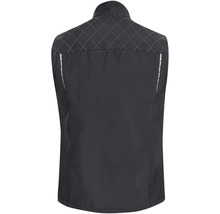 Pohled zezadu na funkční vestu s odrazkami a kostkovaným vzorem