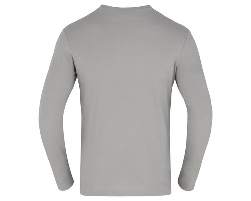 Šedé tričko s dlouhým rukávem, pohled zezadu