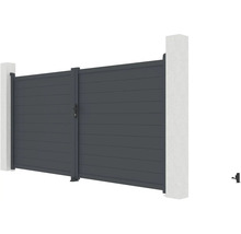 Hliníková posuvná brána s horizontálními lamelami a zámkem