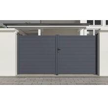 Horizontální pohled na hliníkovou zahradní branku pro venkovní použití