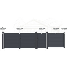 Různé prvky plotu s rozměry