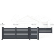 Různé plotové prvky s různými rozměry a čísly artiklu.