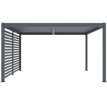 Moderní kovové zastřešení terasy s lamelovou stěnou