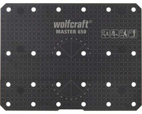 Wolfcraft Master 650 Pracovní deska stolu s úhlovým displejem a rastrem