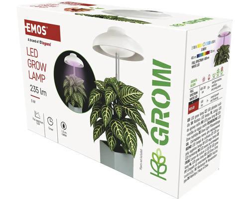Balení LED pěstební lampy Emos o výkonu 235 lumenů