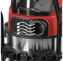 Detailní pohled na mokrý a suchý vysavač s výstupem vzduchu a funkcí foukání