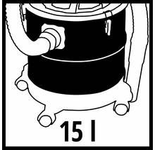 Symbol pro mokré suché vysavače s objemem 15 litrů