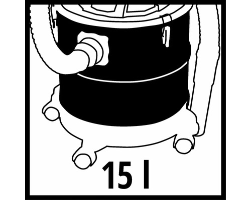 Symbol pro mokré suché vysavače s objemem 15 litrů