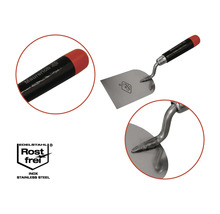 Zednická lžíce s ocelovou čepelí a plastovou rukojetí