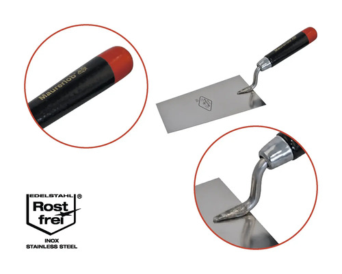 Zednická lžíce s dřevěnou rukojetí a ocelovou čepelí