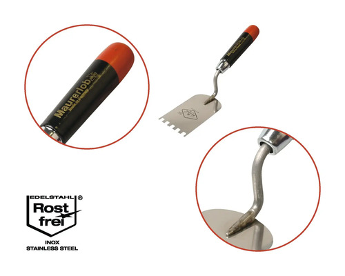 Nářadí pro obkladače Maurerlob s čepelí z nerezové oceli a ergonomickou rukojetí