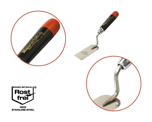 Nerezová zednická lžíce s dřevěnou rukojetí