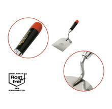 Ocelová lžíce na maltu s plastovou rukojetí a pečetí nerezavějící oceli