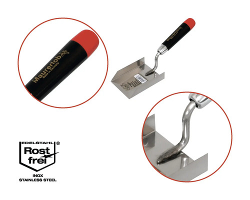 Zednická lžíce z nerezové oceli s plastovou rukojetí