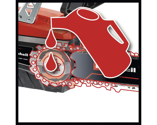 Symbol pro automatické mazání řetězu řetězové pily Einhell.