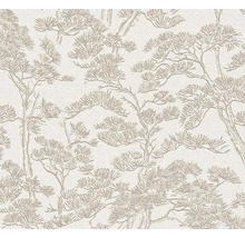 Vliesová tapeta se strukturovaným vzorem borovic.